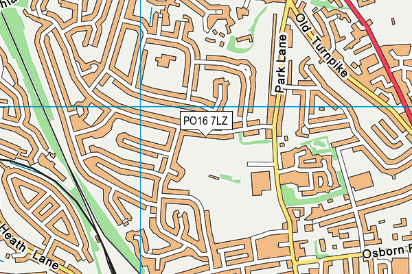 PO16 7LZ map - OS VectorMap District (Ordnance Survey)