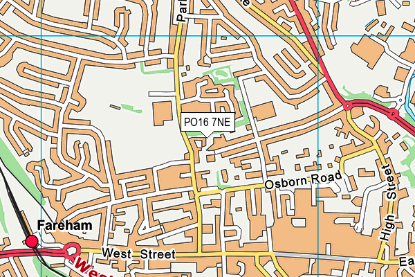 PO16 7NE map - OS VectorMap District (Ordnance Survey)