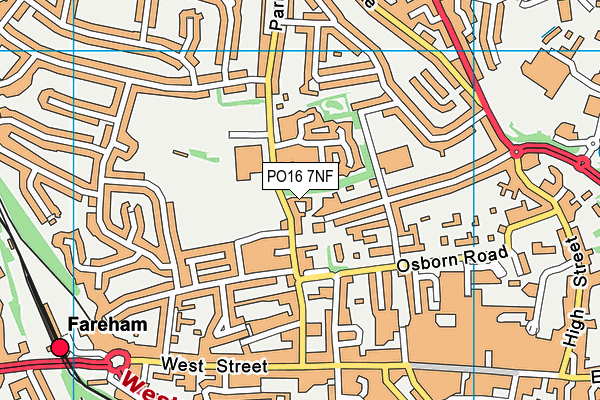 PO16 7NF map - OS VectorMap District (Ordnance Survey)