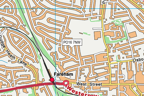 PO16 7NW map - OS VectorMap District (Ordnance Survey)