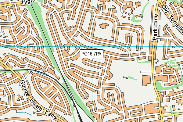 PO16 7PA map - OS VectorMap District (Ordnance Survey)