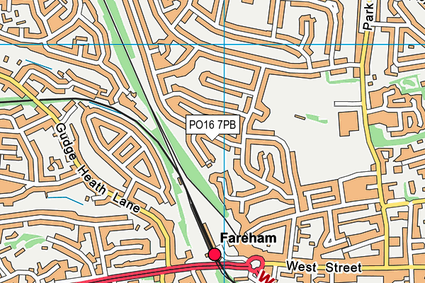 PO16 7PB map - OS VectorMap District (Ordnance Survey)