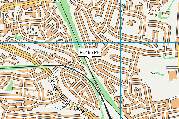 PO16 7PF map - OS VectorMap District (Ordnance Survey)