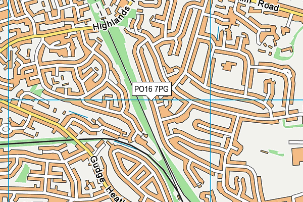 PO16 7PG map - OS VectorMap District (Ordnance Survey)