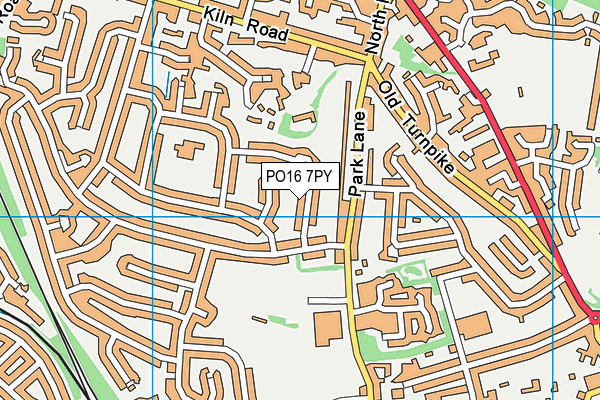 PO16 7PY map - OS VectorMap District (Ordnance Survey)