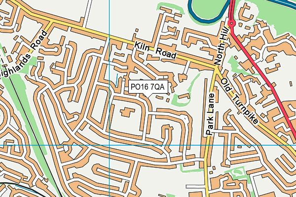 PO16 7QA map - OS VectorMap District (Ordnance Survey)