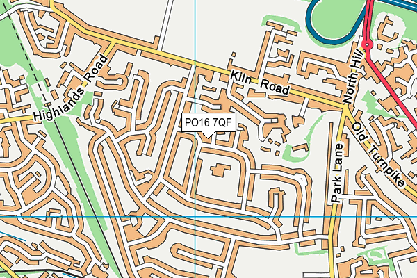 PO16 7QF map - OS VectorMap District (Ordnance Survey)