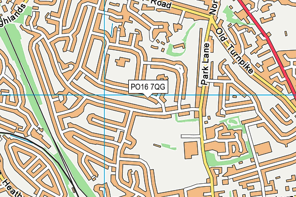 PO16 7QG map - OS VectorMap District (Ordnance Survey)