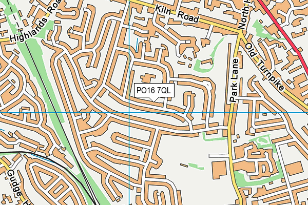PO16 7QL map - OS VectorMap District (Ordnance Survey)