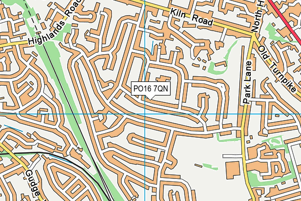 PO16 7QN map - OS VectorMap District (Ordnance Survey)