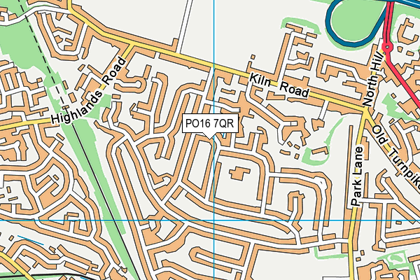 PO16 7QR map - OS VectorMap District (Ordnance Survey)
