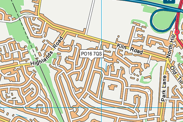 PO16 7QS map - OS VectorMap District (Ordnance Survey)