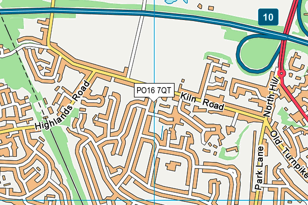 PO16 7QT map - OS VectorMap District (Ordnance Survey)