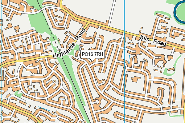 PO16 7RH map - OS VectorMap District (Ordnance Survey)