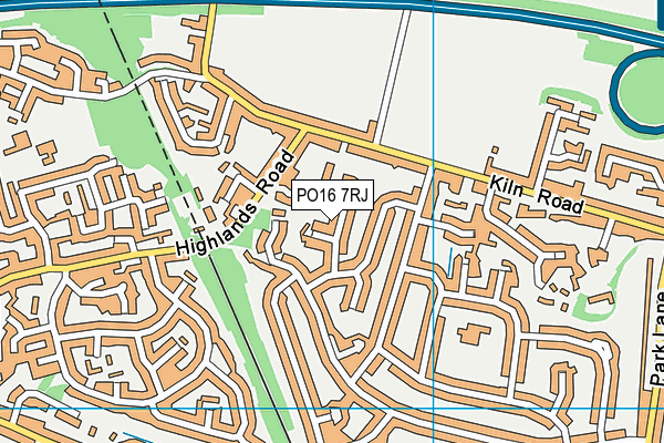 PO16 7RJ map - OS VectorMap District (Ordnance Survey)