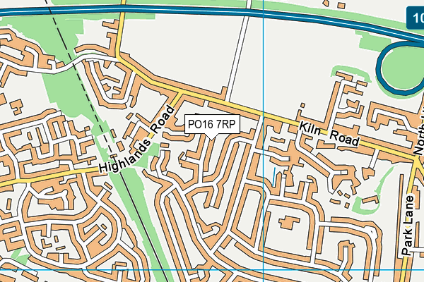 PO16 7RP map - OS VectorMap District (Ordnance Survey)