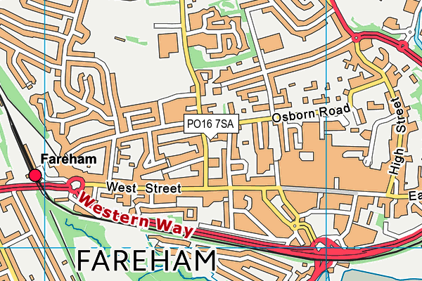 PO16 7SA map - OS VectorMap District (Ordnance Survey)