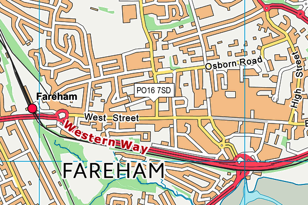 PO16 7SD map - OS VectorMap District (Ordnance Survey)