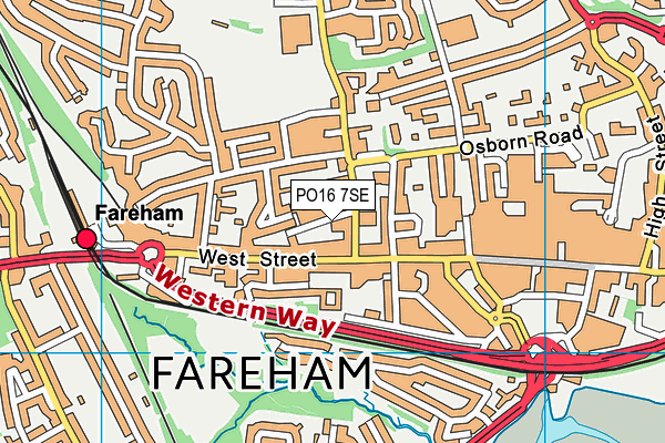 PO16 7SE map - OS VectorMap District (Ordnance Survey)