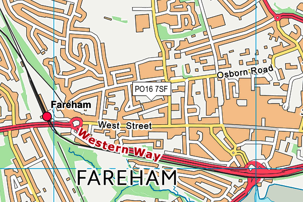 PO16 7SF map - OS VectorMap District (Ordnance Survey)