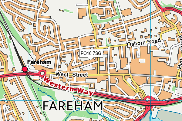 PO16 7SG map - OS VectorMap District (Ordnance Survey)