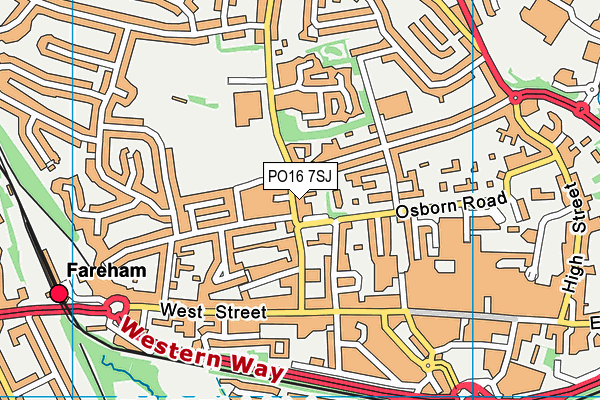 PO16 7SJ map - OS VectorMap District (Ordnance Survey)