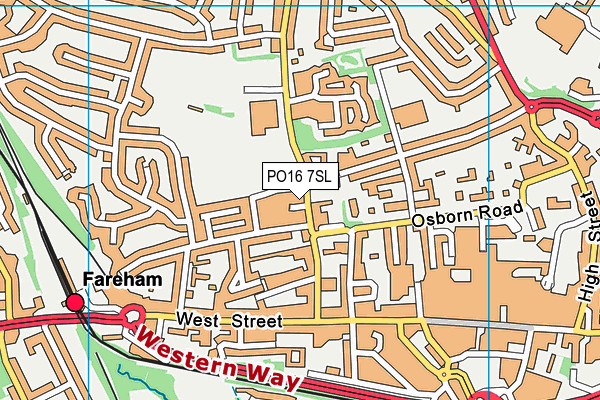 PO16 7SL map - OS VectorMap District (Ordnance Survey)