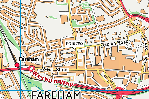 PO16 7SQ map - OS VectorMap District (Ordnance Survey)