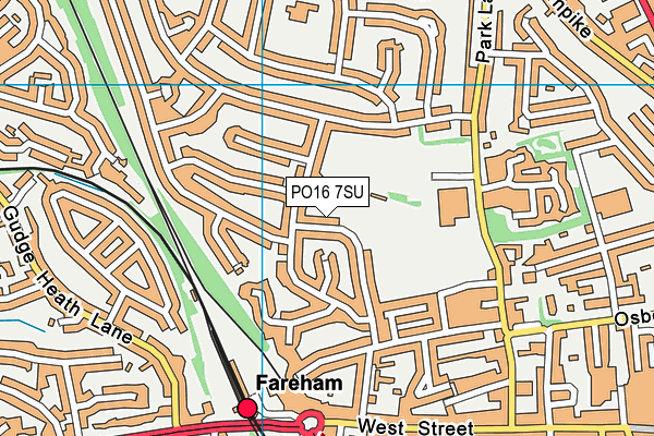 PO16 7SU map - OS VectorMap District (Ordnance Survey)