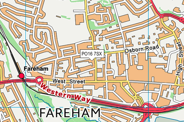 PO16 7SX map - OS VectorMap District (Ordnance Survey)