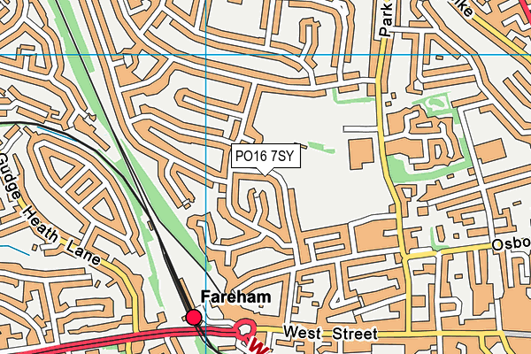 PO16 7SY map - OS VectorMap District (Ordnance Survey)