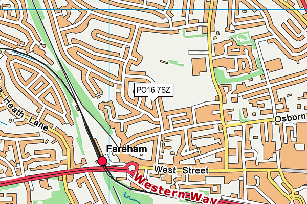 PO16 7SZ map - OS VectorMap District (Ordnance Survey)