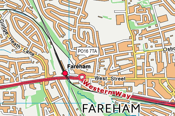 PO16 7TA map - OS VectorMap District (Ordnance Survey)