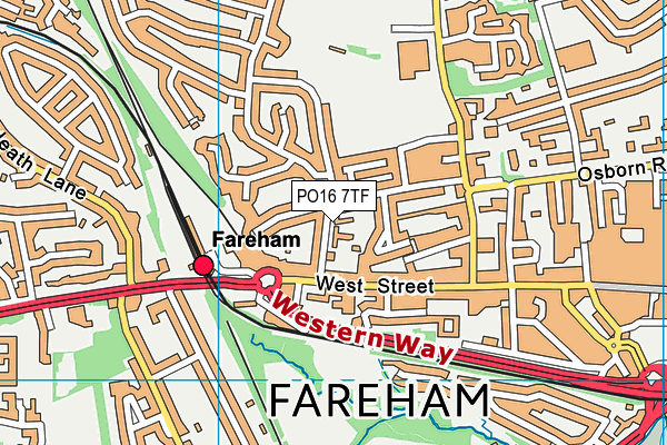 PO16 7TF map - OS VectorMap District (Ordnance Survey)