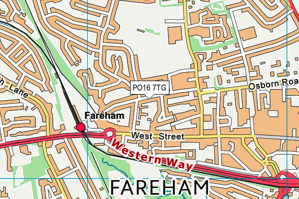 PO16 7TG map - OS VectorMap District (Ordnance Survey)