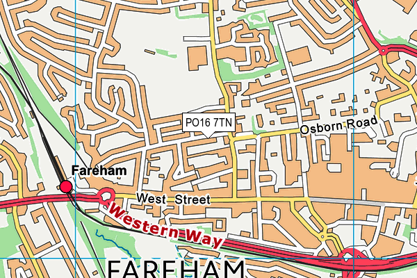 PO16 7TN map - OS VectorMap District (Ordnance Survey)