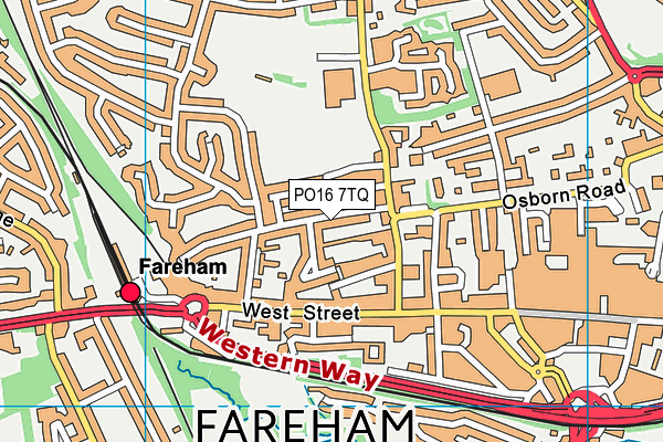 PO16 7TQ map - OS VectorMap District (Ordnance Survey)