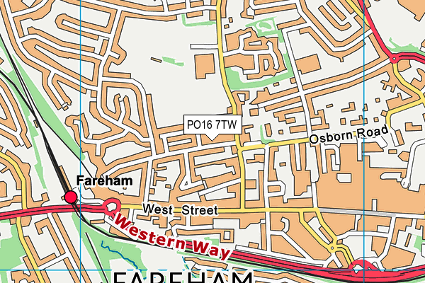 PO16 7TW map - OS VectorMap District (Ordnance Survey)