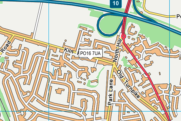 PO16 7UA map - OS VectorMap District (Ordnance Survey)