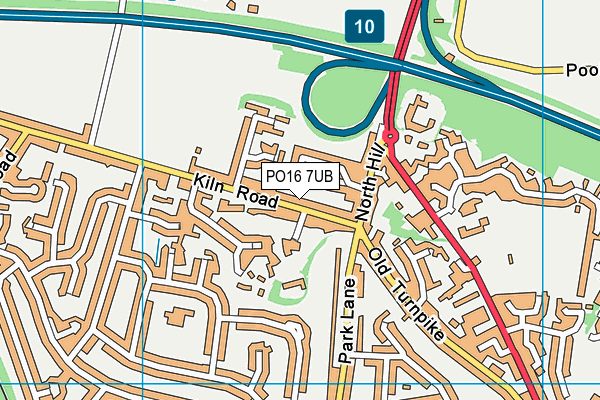 PO16 7UB map - OS VectorMap District (Ordnance Survey)