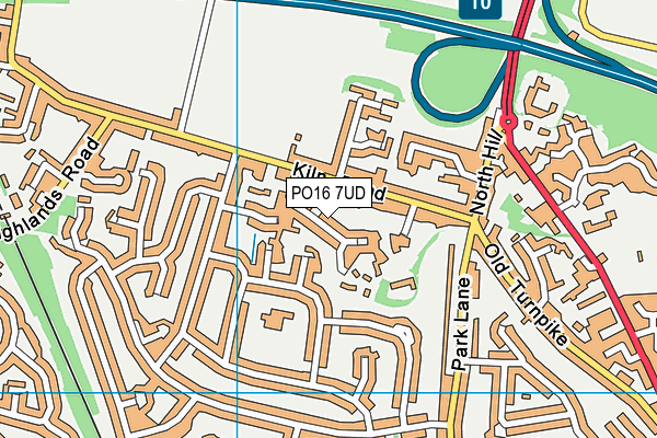 PO16 7UD map - OS VectorMap District (Ordnance Survey)