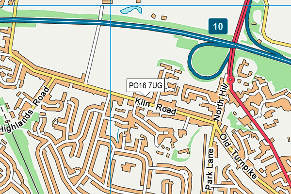 PO16 7UG map - OS VectorMap District (Ordnance Survey)