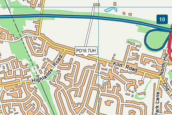 PO16 7UH map - OS VectorMap District (Ordnance Survey)