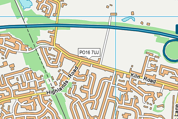 PO16 7UJ map - OS VectorMap District (Ordnance Survey)