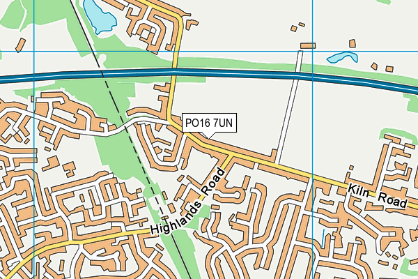 PO16 7UN map - OS VectorMap District (Ordnance Survey)