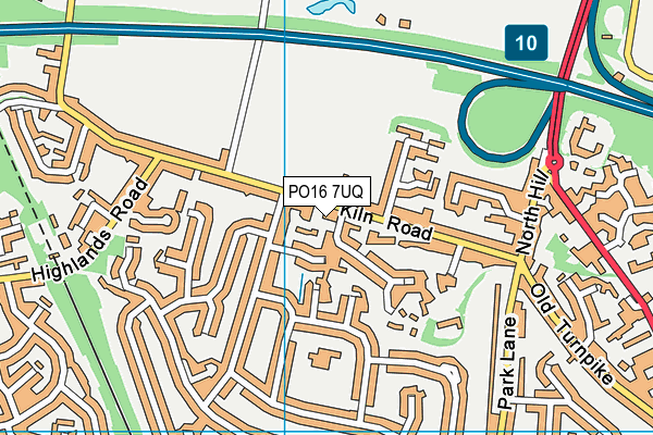 PO16 7UQ map - OS VectorMap District (Ordnance Survey)