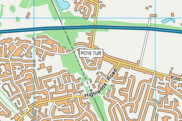 PO16 7UR map - OS VectorMap District (Ordnance Survey)