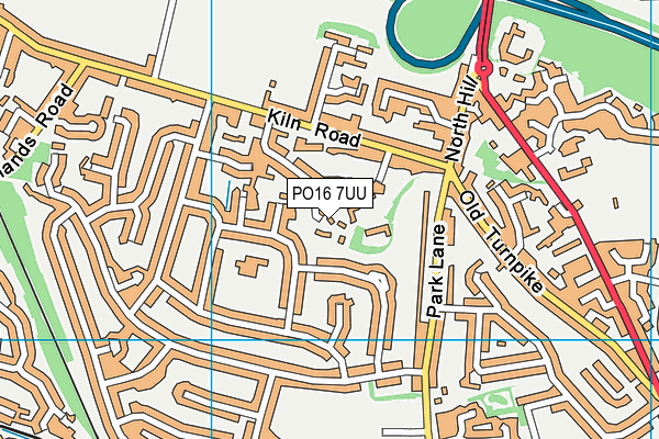 PO16 7UU map - OS VectorMap District (Ordnance Survey)