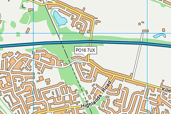 PO16 7UX map - OS VectorMap District (Ordnance Survey)