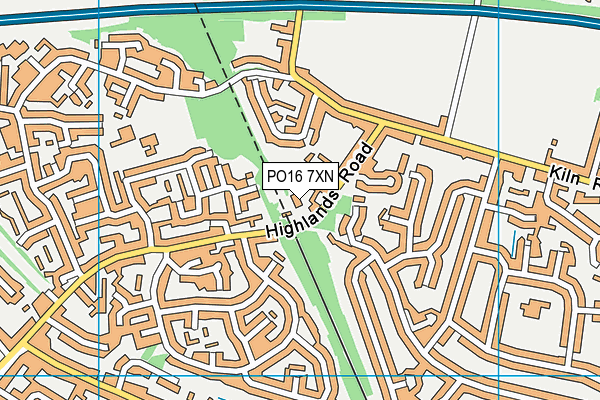 PO16 7XN map - OS VectorMap District (Ordnance Survey)